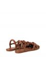 Дутые плетеные сандалии Cabersa из кожи, цвет Каштановый - миниатюра 3