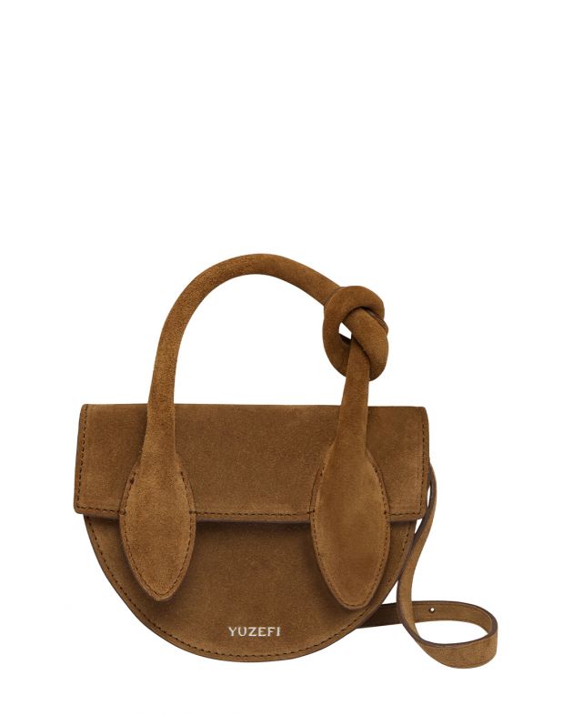 Замшевая сумка Pretzel, цвет коричневый - изображение 1