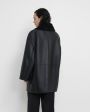 LOULOU STUDIO Кожаное пальто Namo с шерстяной подкладкой, цвет черный - миниатюра 5