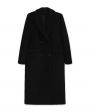Двубортное пальто из смесовой шерсти, цвет черный - миниатюра 1