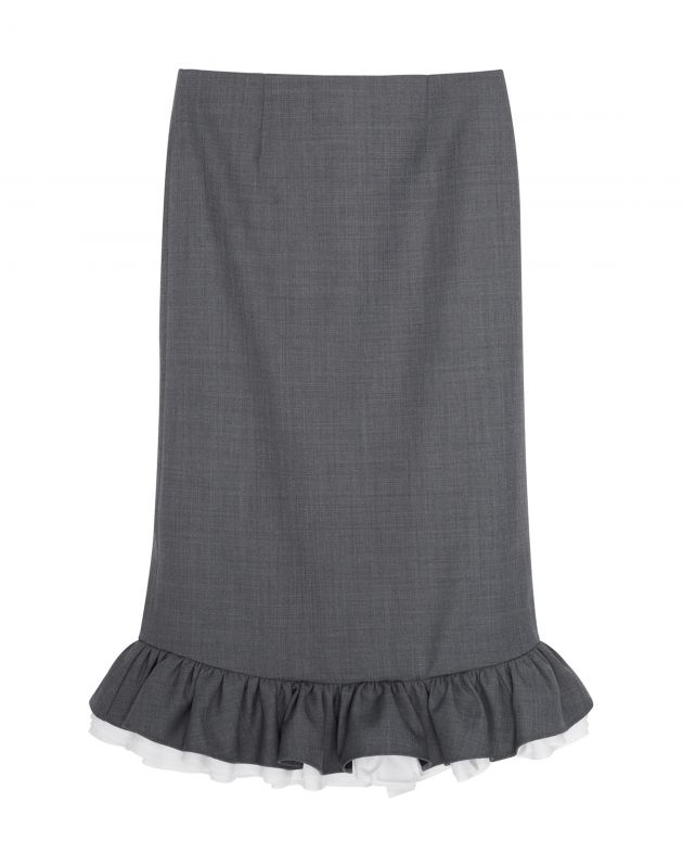 SHUSHU/TONG Юбка, цвет серый - изображение 1