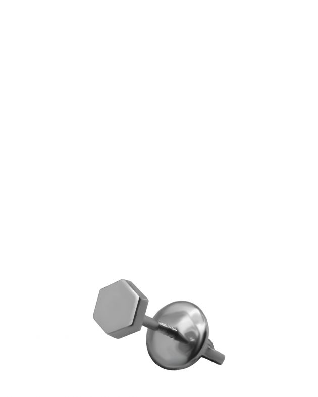 Пусета Hexagon, цвет серебристый - изображение 1
