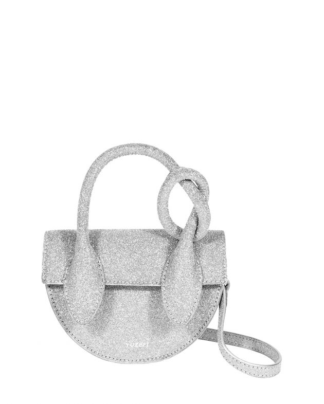 Сумка Mini Pretzel с блестками, цвет серебряный - изображение 1