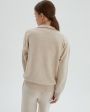 Кашемировый свитер с воротником поло, цвет кремовый - миниатюра 4