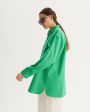 Оверсайз рубашка Espanto из хлопка, цвет зеленый - миниатюра 4