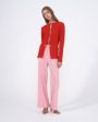 Широкие прямые брюки, цвет розовый - миниатюра 4