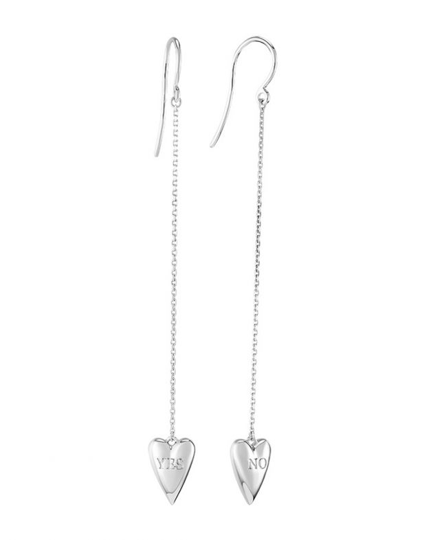 Avgvst Серьги-сердца на цепочках, цвет серебряный - изображение 1