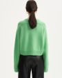 Укороченный оверсайз-свитер Bruzzi из шерсти и кашемира, цвет зеленый - миниатюра 6