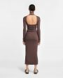 Nanushka Платье-водолазка Cardia с открытой спиной, цвет коричневый - миниатюра 4