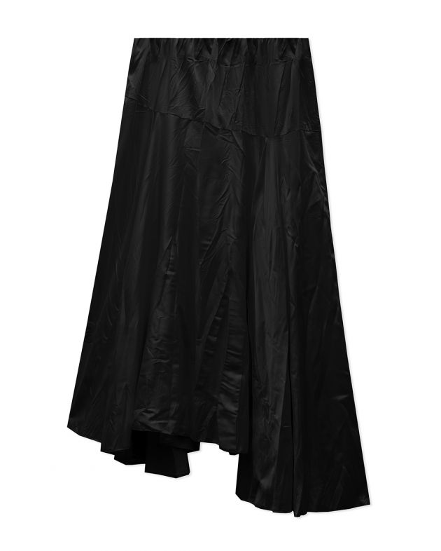 Юбка миди из жатой ткани, цвет черный - изображение 1