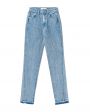 Прямые джинсы Sierra с разрезами по низу изделия, цвет голубой - миниатюра 1