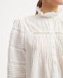 Блуза Rosy с кружевом и отстрочками, цвет белый - миниатюра 2