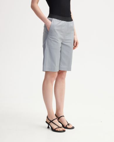 Бермуды Piren из кожи с эластичным поясом