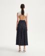 Расклешенная юбка Naoyo из вискозы с принтом в горох, цвет темно-синий - миниатюра 4