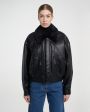 Low Classic Кожаная куртка со съемным меховым воротником, цвет черный - миниатюра 3