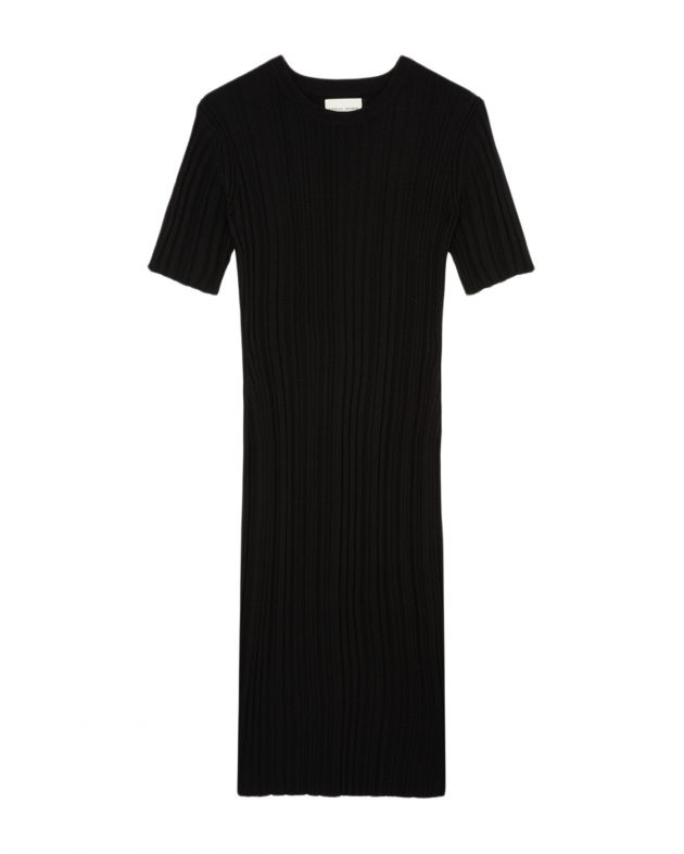 LOULOU STUDIO Платье в рубчик Elea, цвет черный - изображение 1