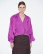 Блуза Petale со сборками, цвет пурпурный - миниатюра 4