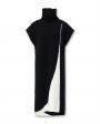 Вязаное платье из шерсти мериноса и хлопка, цвет черно-белый - миниатюра 1