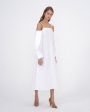 Erika Cavallini Платье миди с открытыми плечами, цвет белый - миниатюра 3
