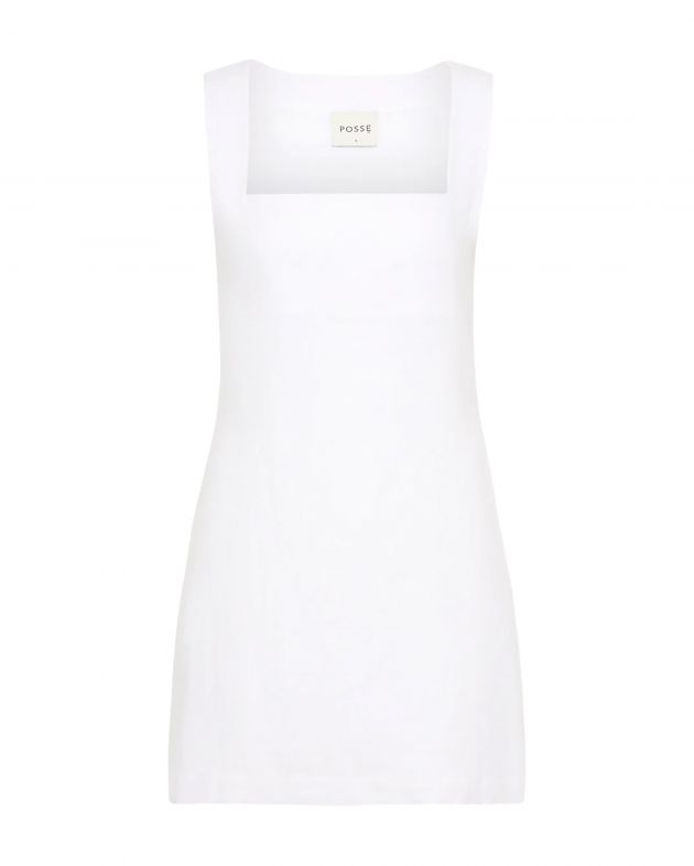 POSSE Платье изо льна, цвет молочный - изображение 1