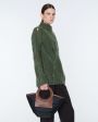 Объемный свитер с косами, цвет зеленый - миниатюра 3