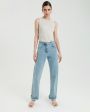 Расслабленные джинсы прямого кроя, цвет голубой - миниатюра 2