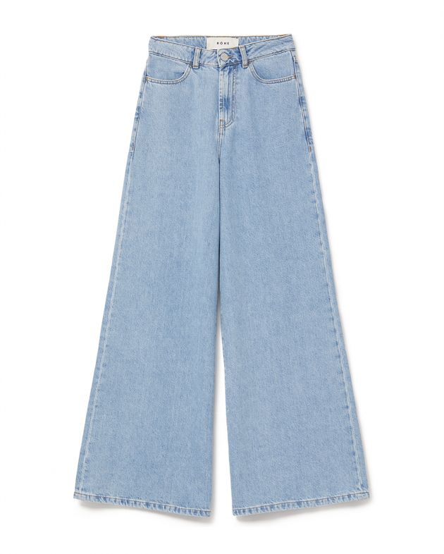 Широкие расклешенные джинсы Marni, цвет голубой - изображение 1