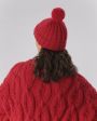 Mirstores Вязаная шапка с помпоном, цвет красный - миниатюра 2