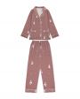 Шелковая пижама с брюками, цвет коричневый - миниатюра 1