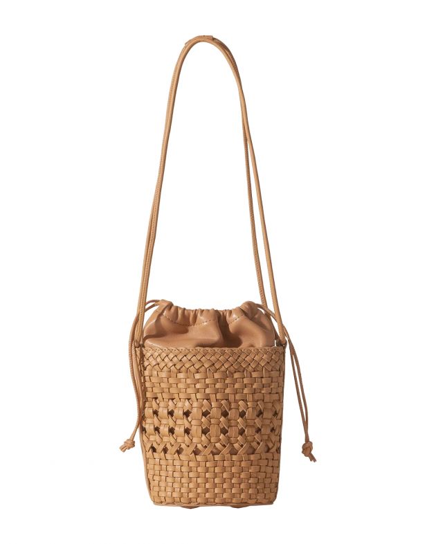 HEREU Плетеная сумка-ведро Palau из кожи, цвет коричневый - изображение 1