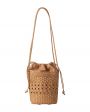 HEREU Плетеная сумка-ведро Palau из кожи, цвет коричневый - миниатюра 1