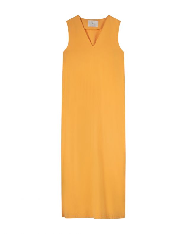Платье макси Aviv из жатого смесового шелка, цвет оранжевый - изображение 1
