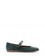 Бархатные туфли Mary Jane, цвет зеленый - миниатюра 1