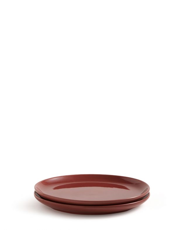 Набор из двух плоских тарелок Bilancia Large, цвет красный - изображение 1