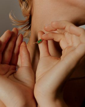 Позолоченная подвеска с агатами Oracle