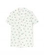 Пижама (рубашка/шорты), цвет Молочный, принт зеленые цветочки - миниатюра 5