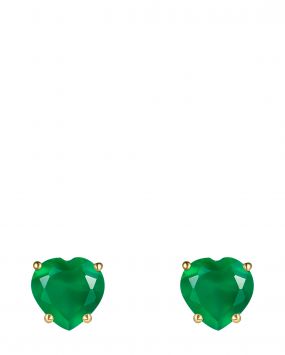 Пусеты c изумрудными агатами Cartoon Hearts