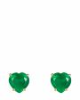 Moonka Пусеты c изумрудными агатами Cartoon Hearts, цвет зеленый - миниатюра 1