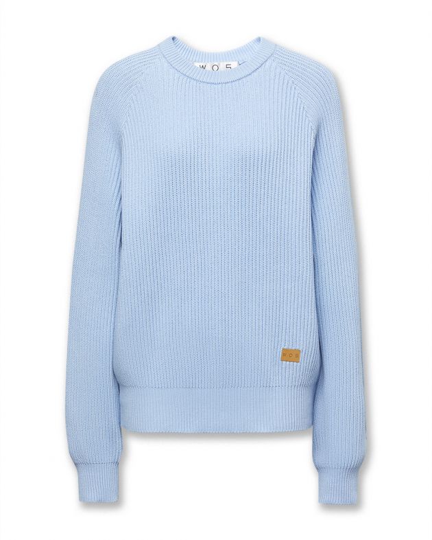 Объемный свитер из хлопка, цвет синий - изображение 1