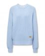 Объемный свитер из хлопка, цвет синий - миниатюра 1
