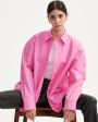 Оверсайз рубашка Espanto из хлопка, цвет розовый - миниатюра 6