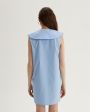 Платье Samet из хлопка с отложным воротником, цвет голубой - миниатюра 5