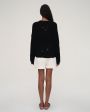 LANEUS Вязаный свитер с потертостями, цвет черный - миниатюра 5
