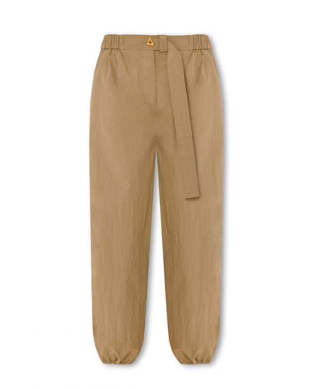 Укороченные брюки Kaita c эластичными сборками, цвет хаки - изображение 1