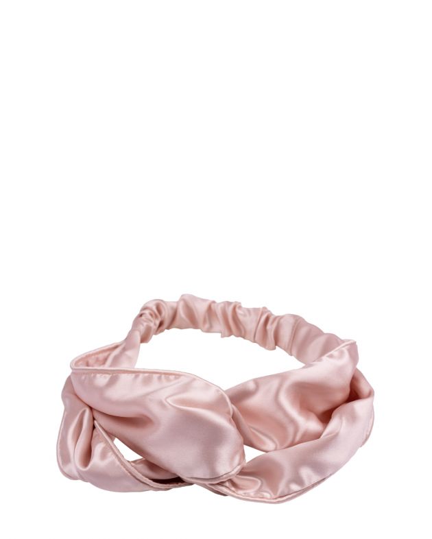 Шелковая повязка-бандо на голову, цвет розовый - изображение 1