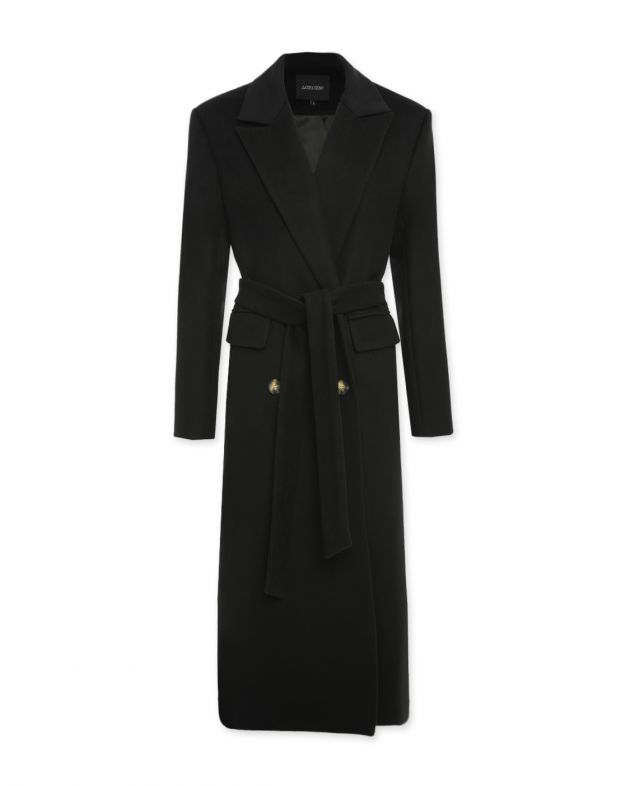 LESYANEBO Двубортное пальто оверсайз, цвет черный - изображение 1