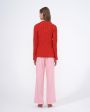 Широкие прямые брюки, цвет розовый - миниатюра 5