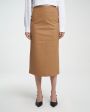 Max & Moi Кожаная юбка миди, цвет коричневый - миниатюра 2