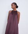 LOULOU STUDIO Атласное платье-халтер Morene, цвет бордовый - миниатюра 5