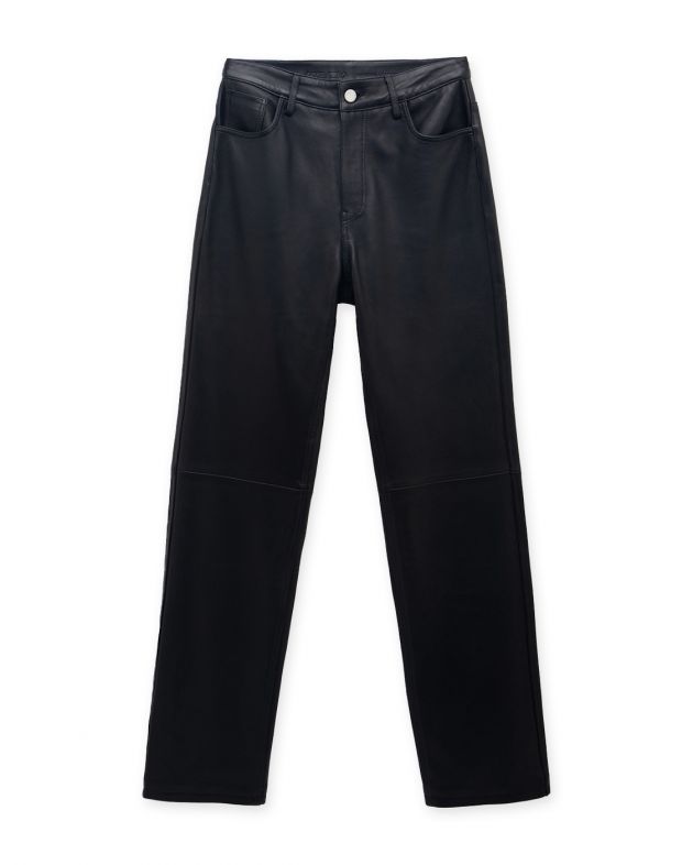 LESYANEBO Кожаные брюки, цвет черный - изображение 1